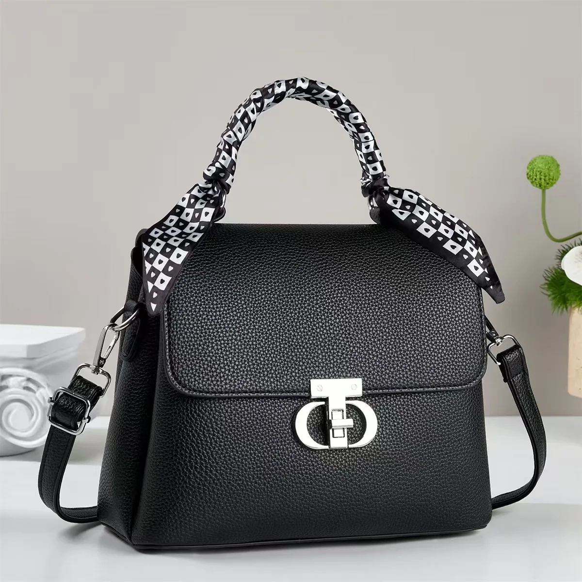 

Новая текстурированная кожаная сумка через плечо для женщин, минималистичный кошелек через плечо с верхней ручкой, универсальная сумка «день-ночь» для офиса