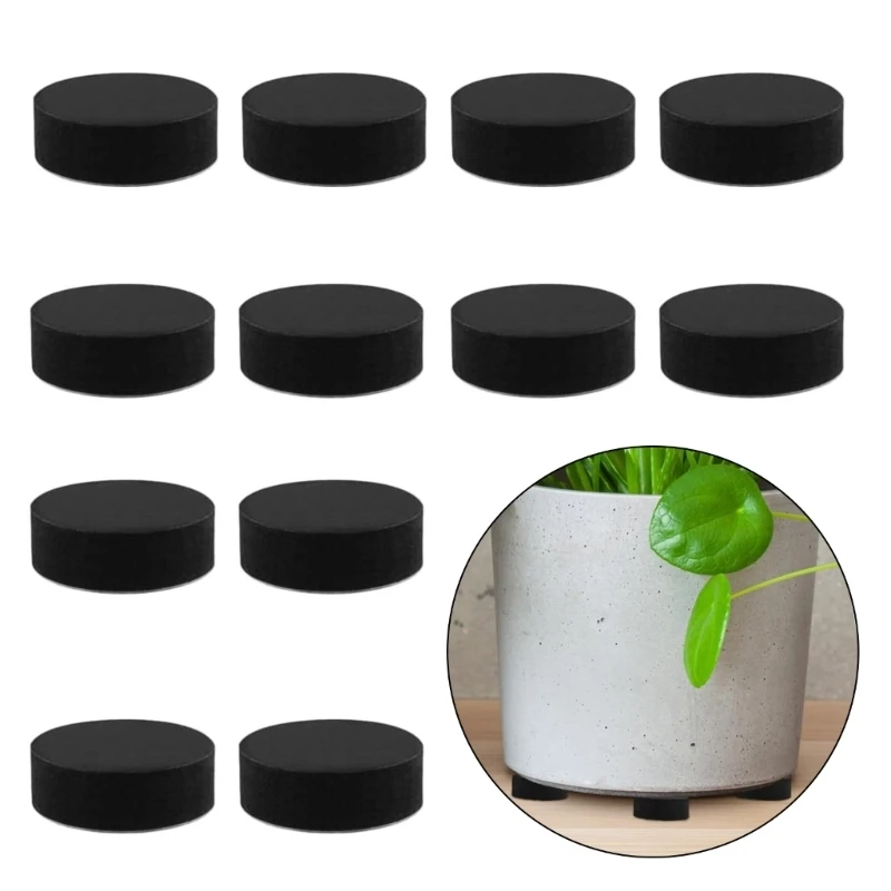 Adhesive Flower Pot Base Discs, 32 Pack Round Foam Bottom Liners for Indoor Pots, Cuttable Pot Footing Layer for Tables C5AD