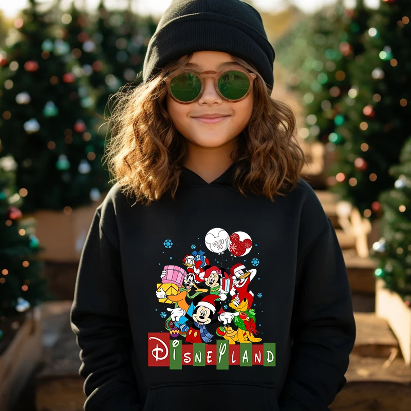 Merry Christmas Mickey Mouse and Friends kids hoodie plus fleece sweatshirt holiday gift for boys and girls