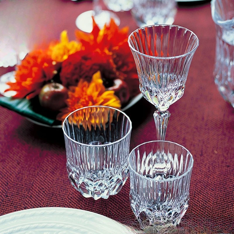

Glass household whiskey glasses, tall champagne glasses