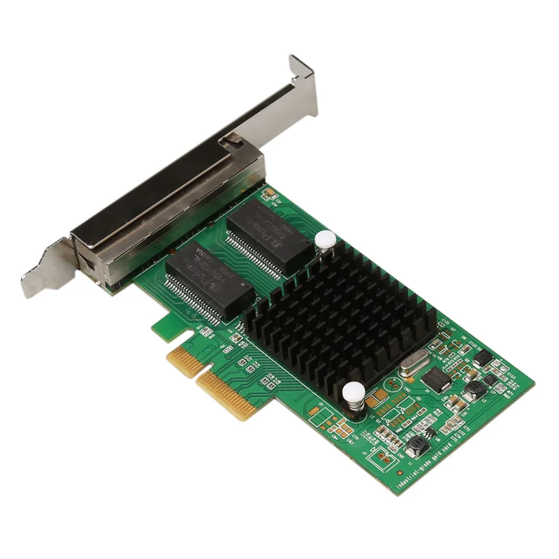 

DIEWU PCIe Express Teaming Intel I350 4-портовая RJ45 Гигабитная серверная сетевая карта 1000 Мбит/с