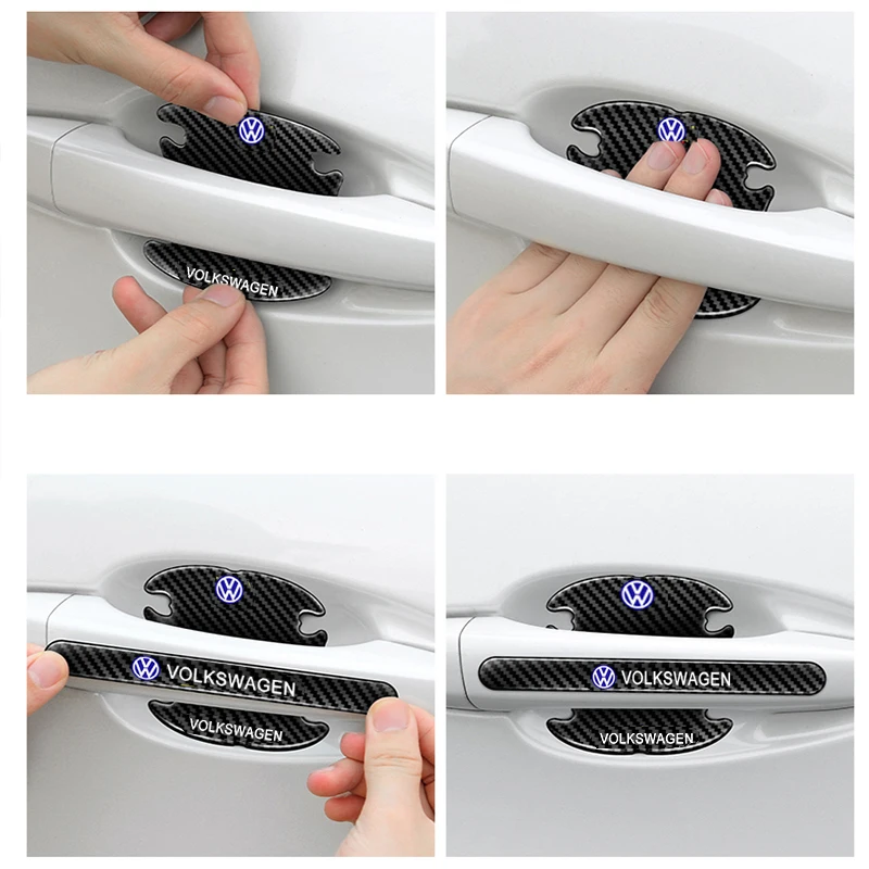 Car Door Bowl Handle Protector Film Stickers Accessories For Volkswagen GTI R-Line R Polo Golf T5  Passat Magotan CC Santana GTS