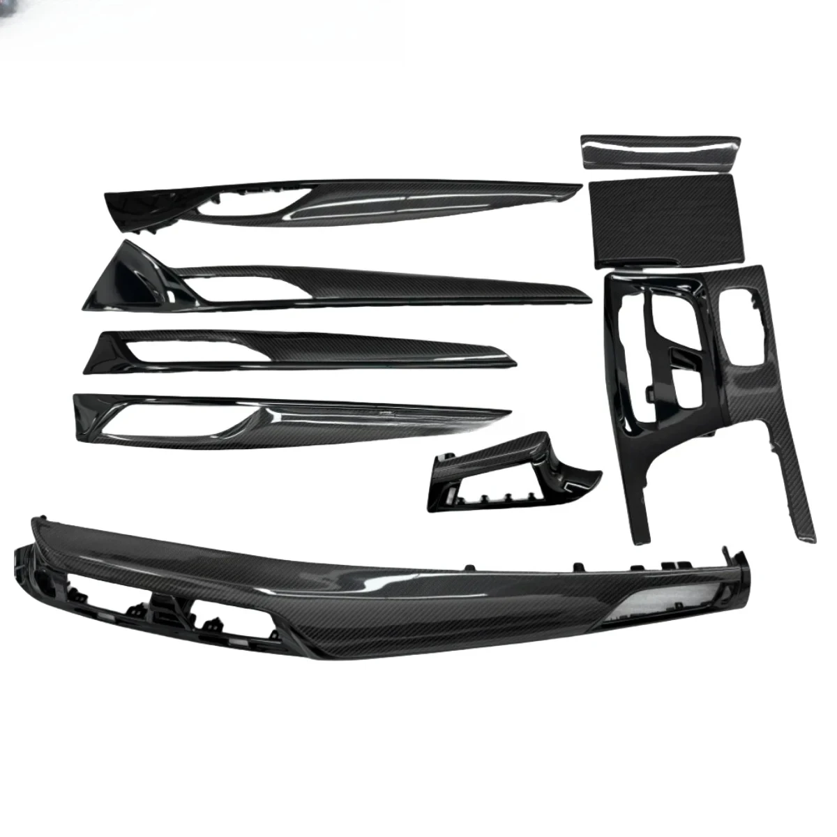 

F90 M5 OEM Center Dashboard Navigation Screen Cover Trim TopTier High-Gloss Alternative Carbon Fiber Interior Accessory