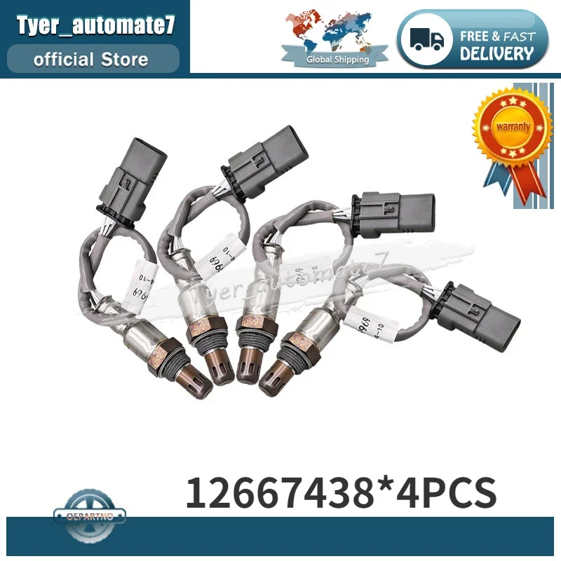 

4Pcs Oxygen Lambda O2 Sensor 12667438 234-8054 12666672 12670253 For 2017-2023 Cadillac XT5 XT6 3.6L