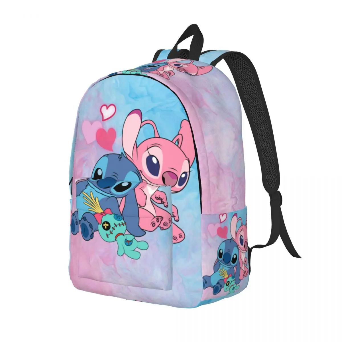 Custom Stitch Angel Travel Canvas Backpack Women Men School Laptop Bookbag Disney Anime College Student Daypack Bags