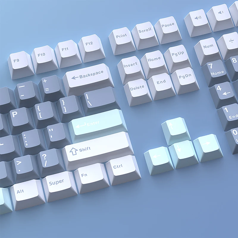 126 Tasten pbt Kirsch profil Tasten kappen für Gaming mechanische Tastatur mx Schalter, ISO Layout minimalist ische Tasten kappen für gmk87 aula 75