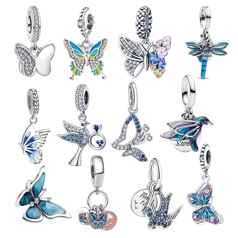 

Оригинальный кулон-бабочка из серебра 925 пробы, серия Animal, для браслетов DIY, модные ювелирные украшения для женщин и девушек, подарок.