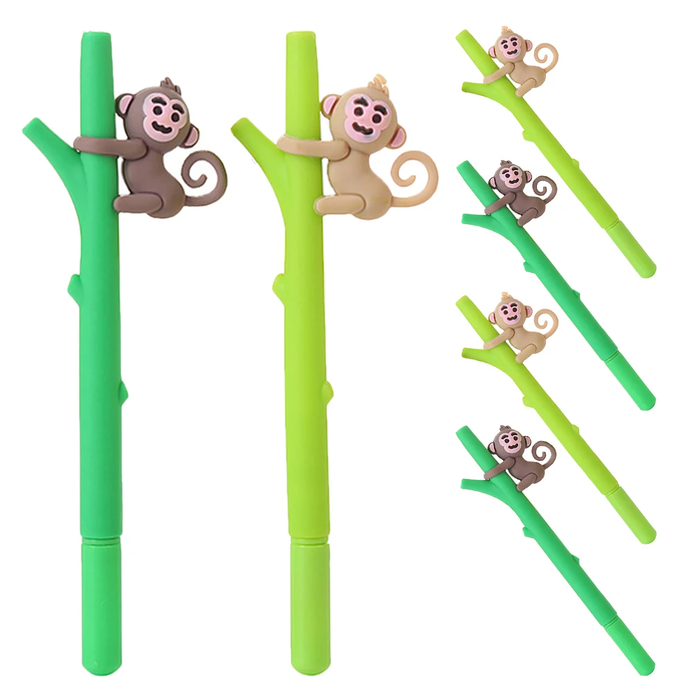 

6Pcs Monkey Climbing Gel Pen Set Smooth Fine Point Black Ink for School Office Lovely Writing and Decorative Use