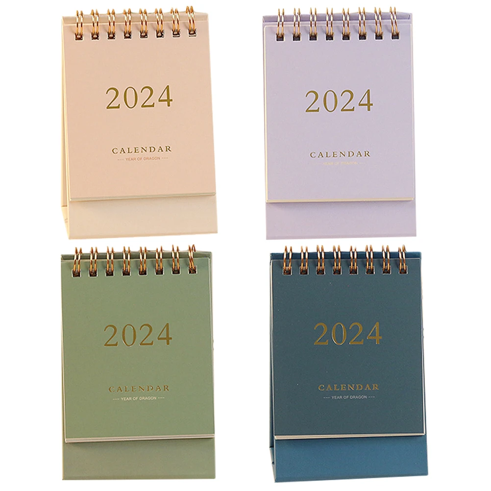 

4 Pcs Mini Notepad Portable Desktop Decorative Office Desk Calendar Standing Small Calendar for Home Office Bright Colors