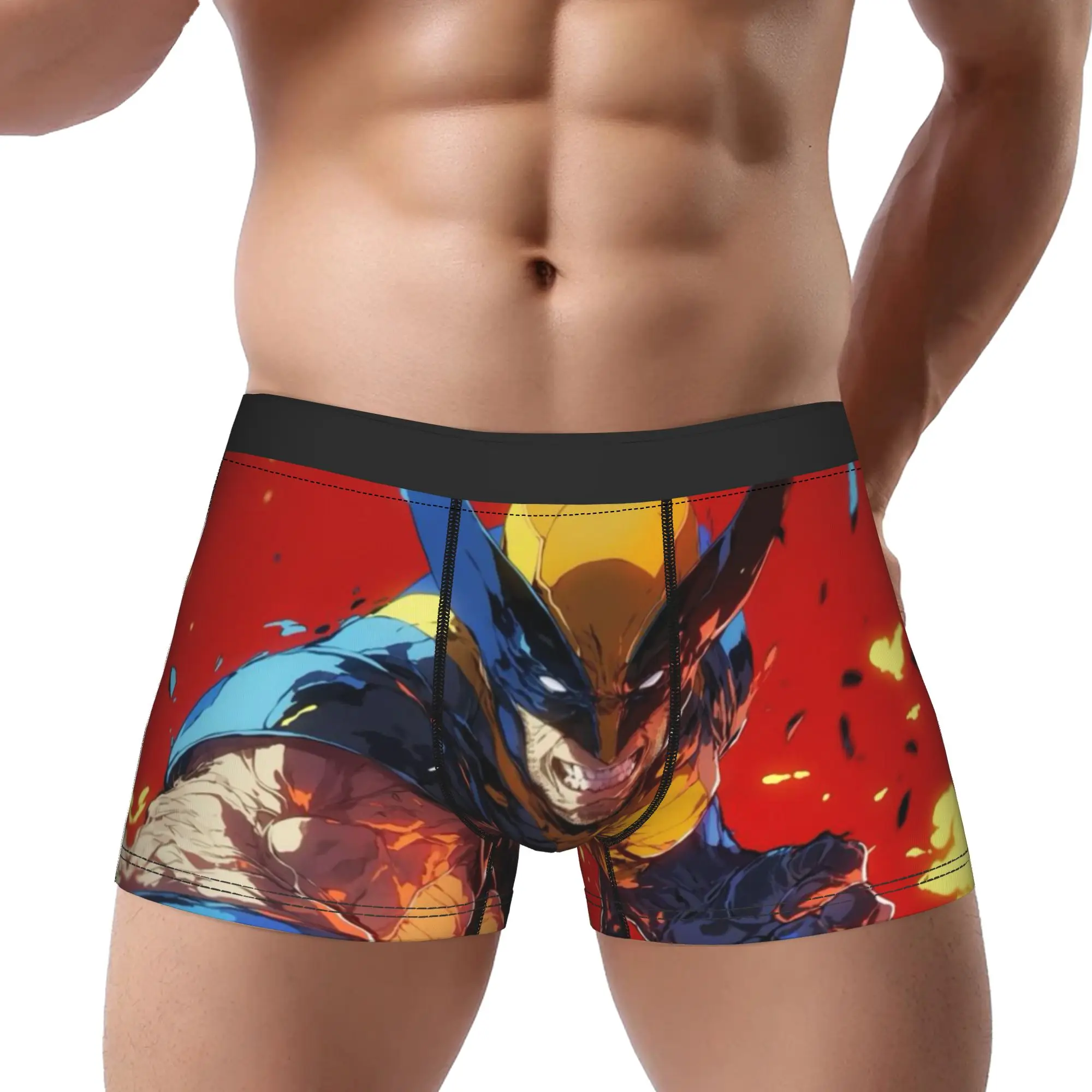 

Wolverine (13) Marvel Underpants Breathbale Panties Male Underwear Ventilate Shorts Boxer Briefs