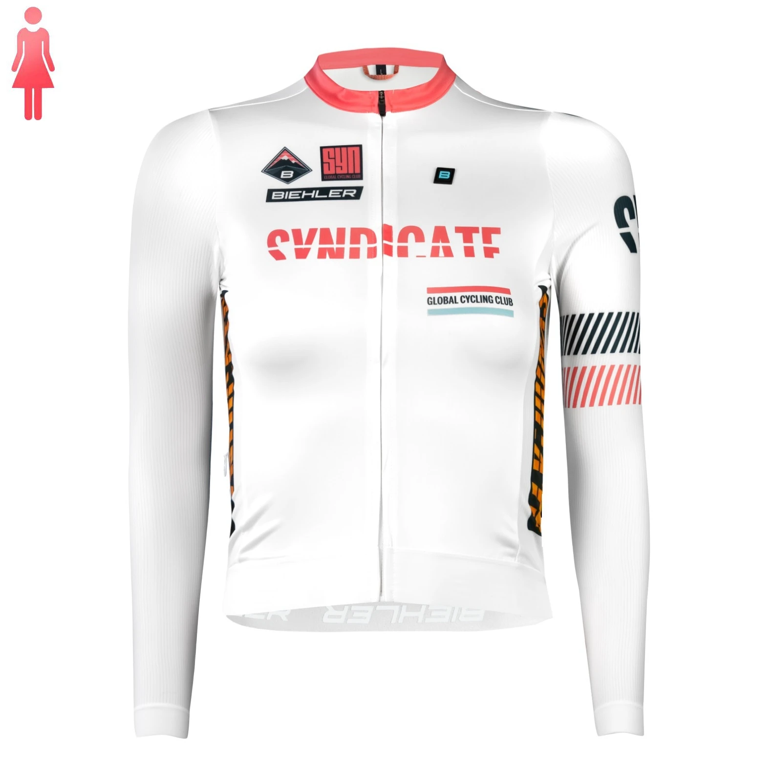 SYN Women\'s long sleeve white cycling jersey and black/red/green bottom new style spring autumn season outdoor cycling clothing