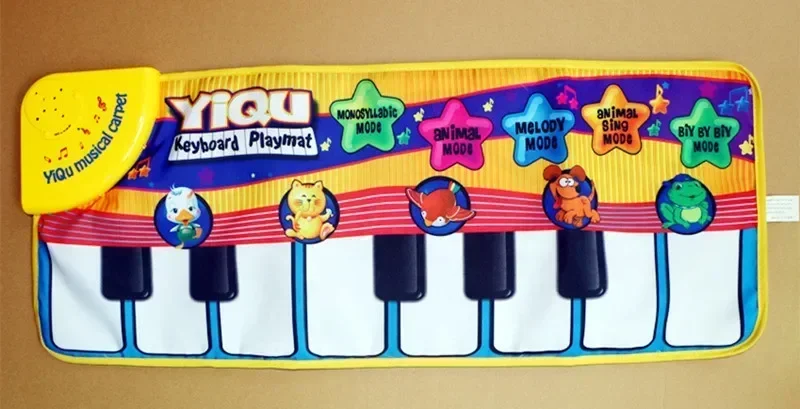 [Engraçado] bebê música esporte jogo cantando esteira 72*28cm crianças teclado de piano para brinquedo animal tapete musical rastejando playmat presente