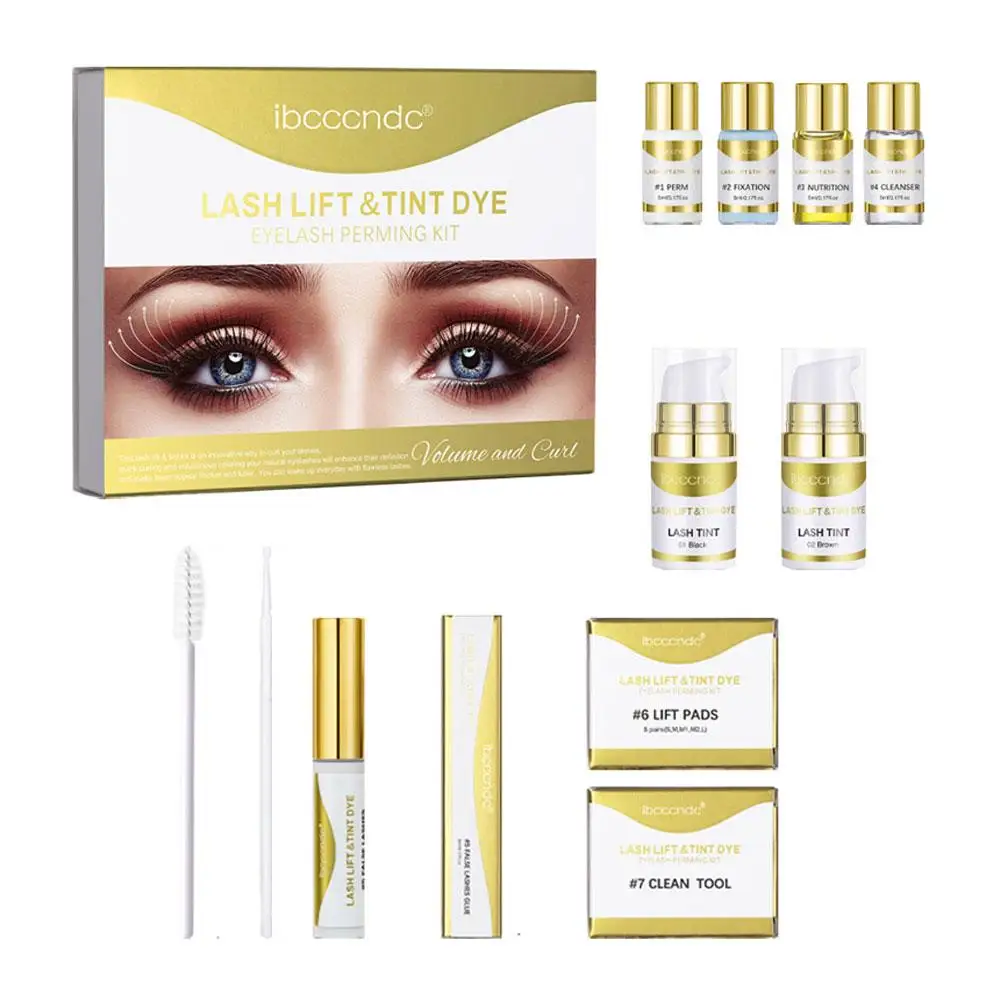 Nuovo Kit di sollevamento delle ciglia sollevamento delle ciglia di lunga durata permanente laser riccio Beauty Home Pro Kit lozione colla fissaggio salone uso A9u7