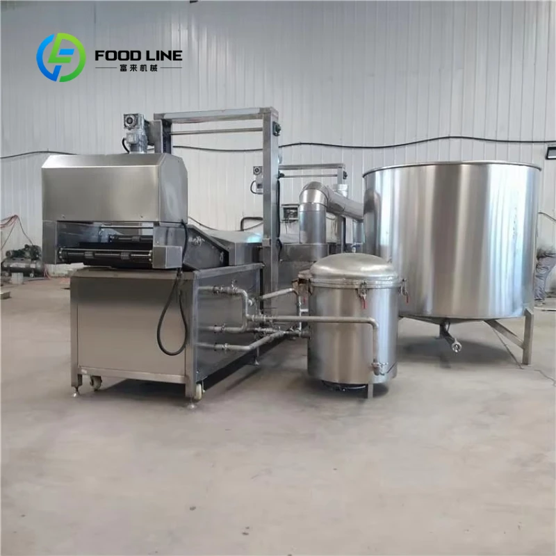 Customized Automatic Continuous Frying Machine Industrial Fryer for Potato Chips French Fries Fried Chicken Snack Processing