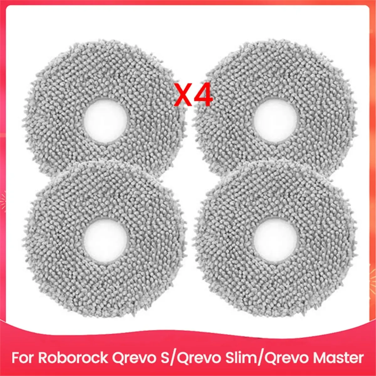 

4PCS Mop Cloth Kit for Roborock Qrevo S Qrevo Slim Qrevo Maste Vacuum Cleaner Mop Cloth Accessories Replacement Parts
