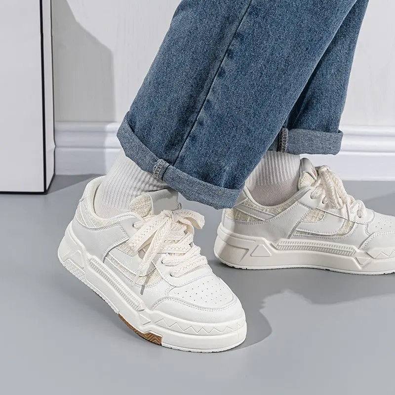 

White Platform Sneakers Women 2025 Autumn Collection Thick Sole Athletic Casual Shoes Durable for School Outdoors​