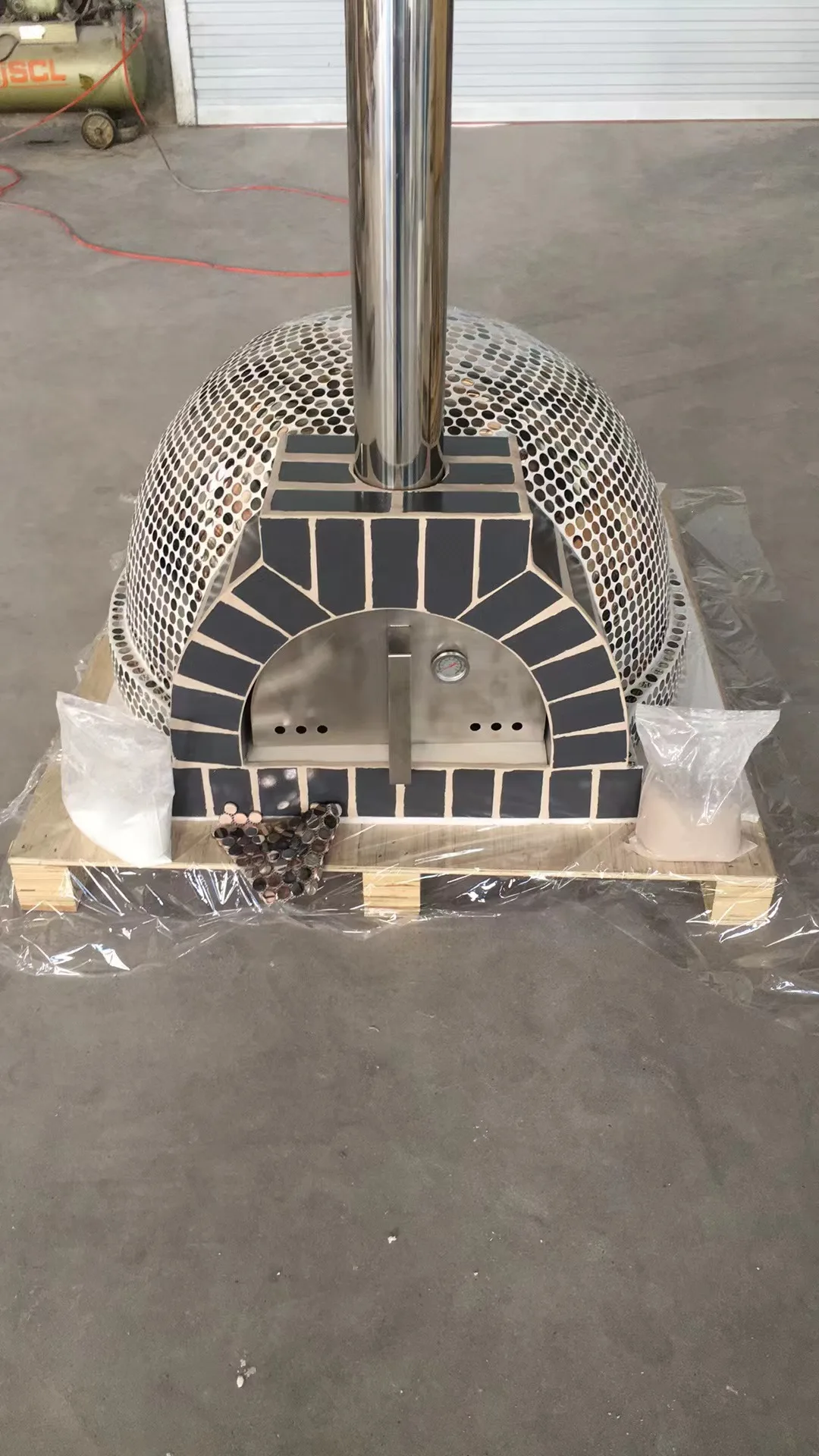 hj-DIY Tiles Stone Wood Fired Pizza Oven Cheap Price OEM Custom Wood Pizza Oven for Family@