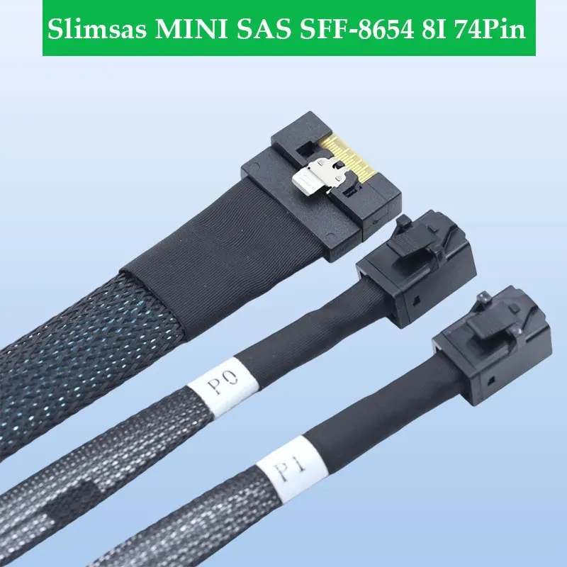 ADT-Link Slimsas MINI SAS SFF-8654 8I 74Pin PCIE Server Internal High-speed Cable 8643/ 8611 4I/ 8654 8I-8654 4I Length Optional