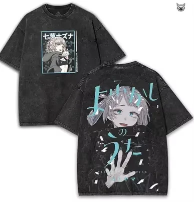 CALL OF THE NIGHT Washed T-shirt Oversized Unisex Retro Fashion Fashion Street Casual Classic Loose Streetwear Trendy Cotton tee