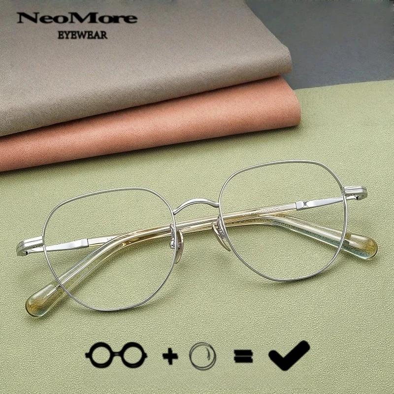 

Minimalist Titanium Glasses Height Myopia Reading Multifocal Progressive Glasses Medical Lenses High-definition Eyewear Gafas
