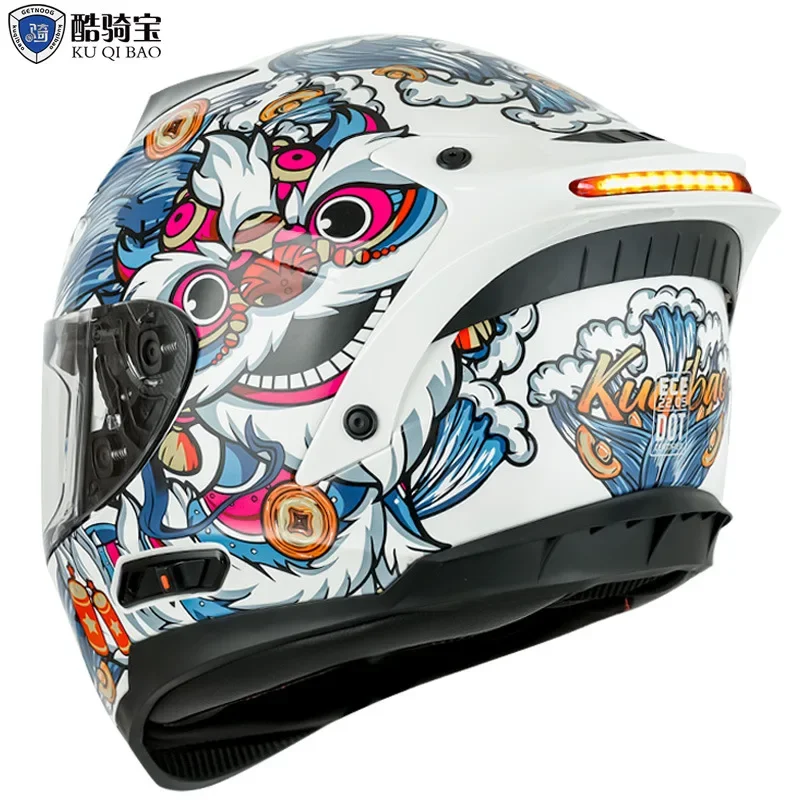 

Men Women Motorcycle Helmet Motorcycle Full Helmet Personality Anti-fog with Light Motorcycle Accessories