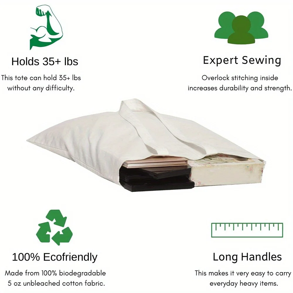 Customizable Name White Shopping Bag Eco Friendly Canvas Handbag Leisure Shopping Bag Cartoon Series Customized Products