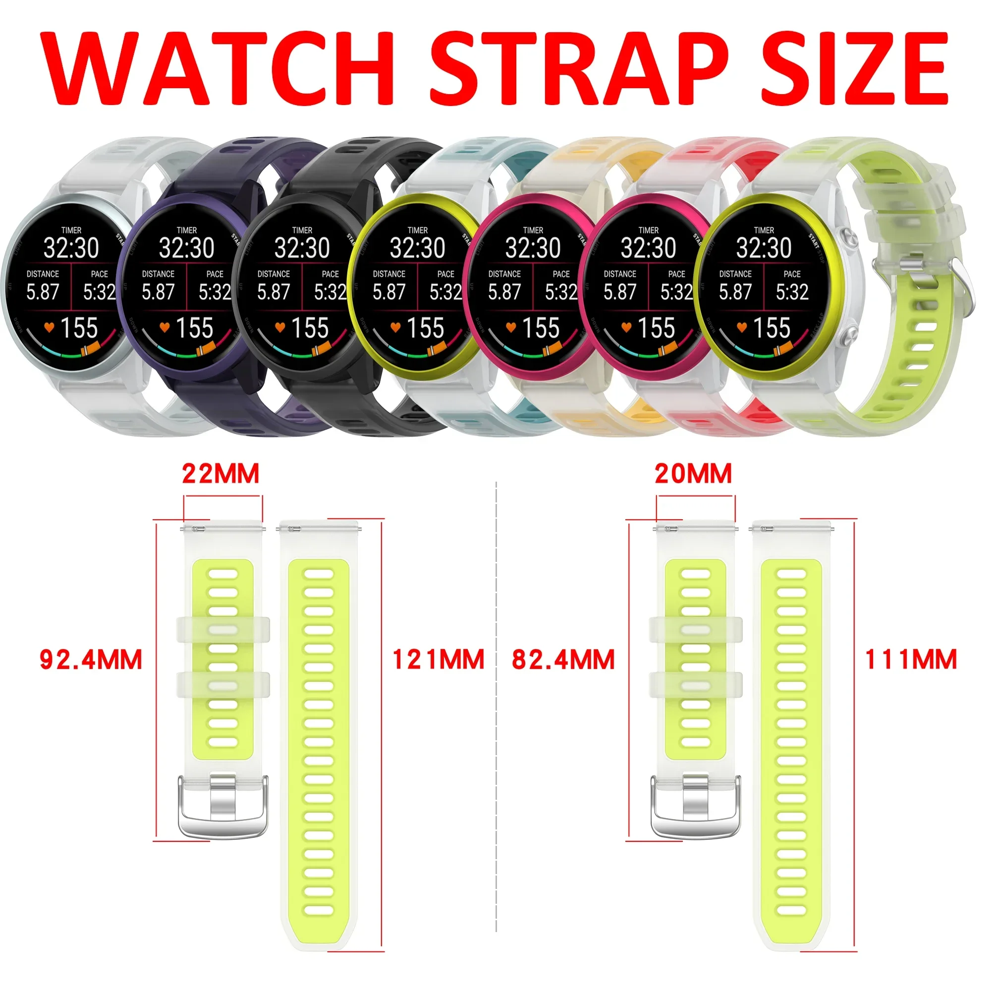 Jelly Silicone Band For Garmin Forerunner 745 965 255 245 645 970 570 S70 47 42mm Sport Strap For Garmin Venu 2 3 SQ2 Active 5 6