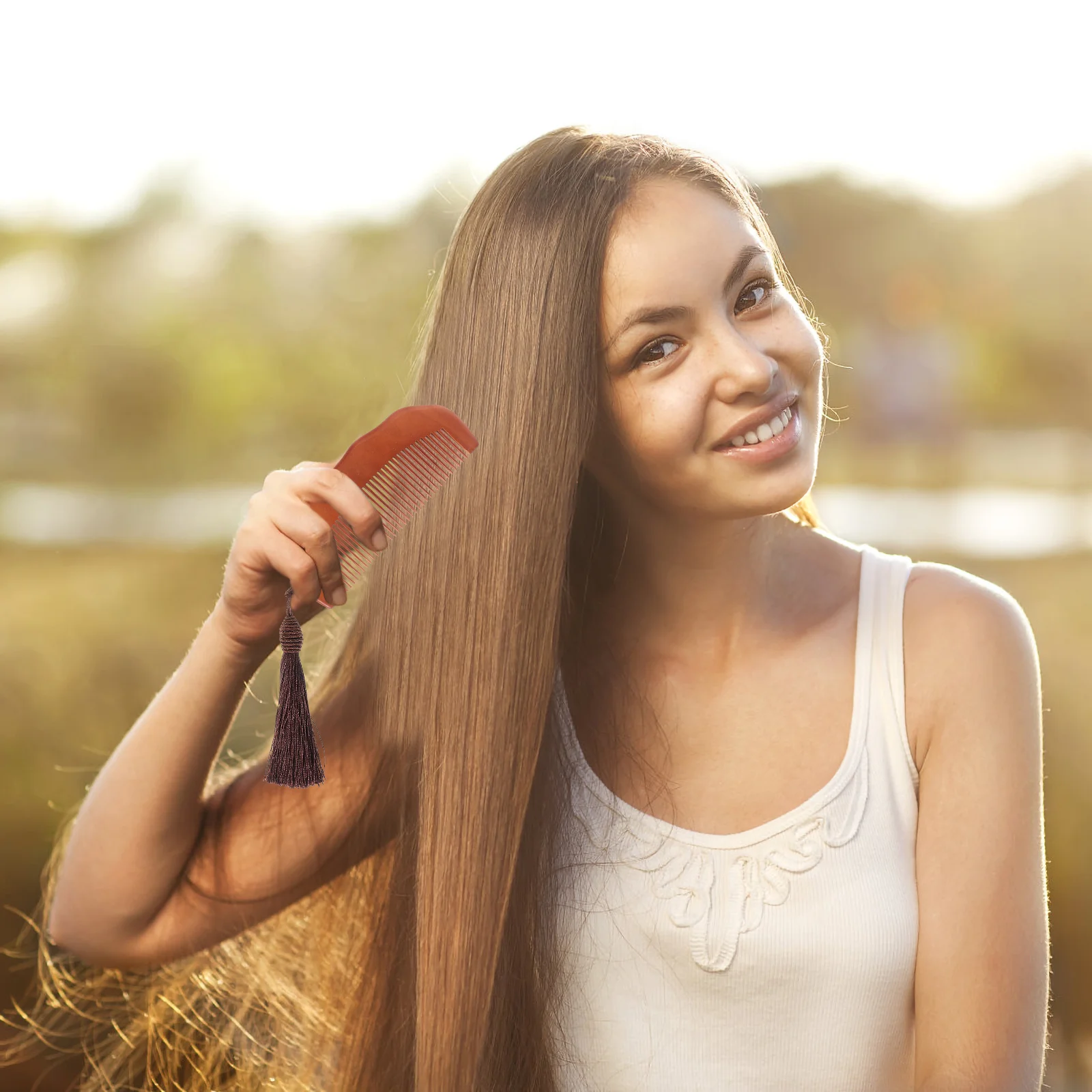 

3Pcs Peach Wood Fine Tooth Comb Portable Compact Anti-Static Hair Detangler Small Pocket Hair Comb Combs for Women