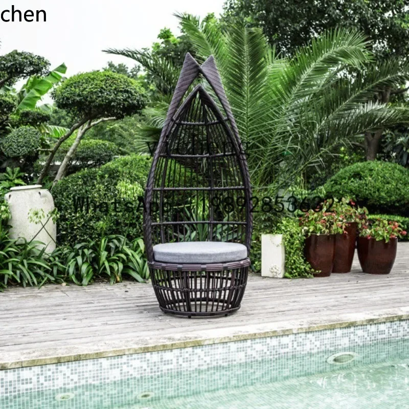 v2 outdoor table and chair rattan chair coffee table three-piece balcony outdoor courtyard leisure landscape creative seat
