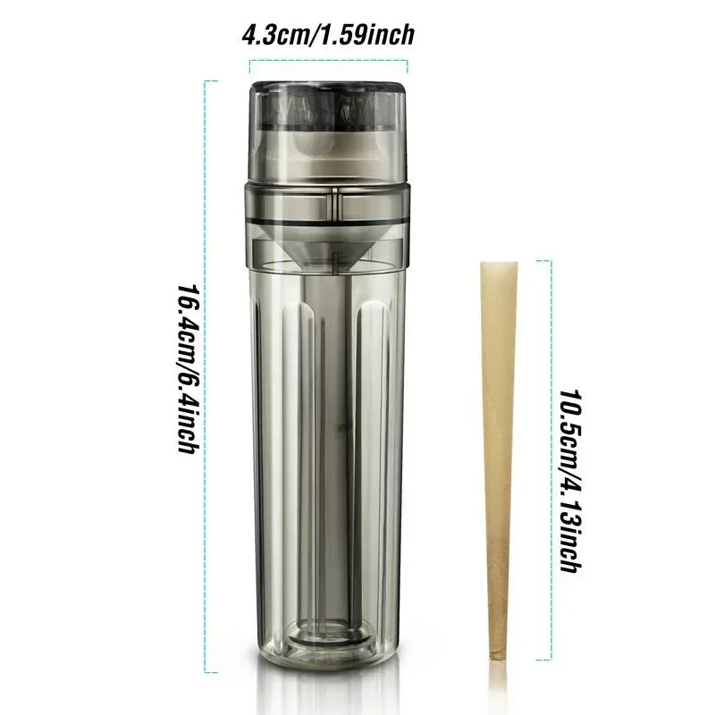 3 in 1 Tobacco Grinder with 110mm Rolling Roller Tube Cigarette Filling Dry Herb Crusher Grass Storage Smoking Accessories