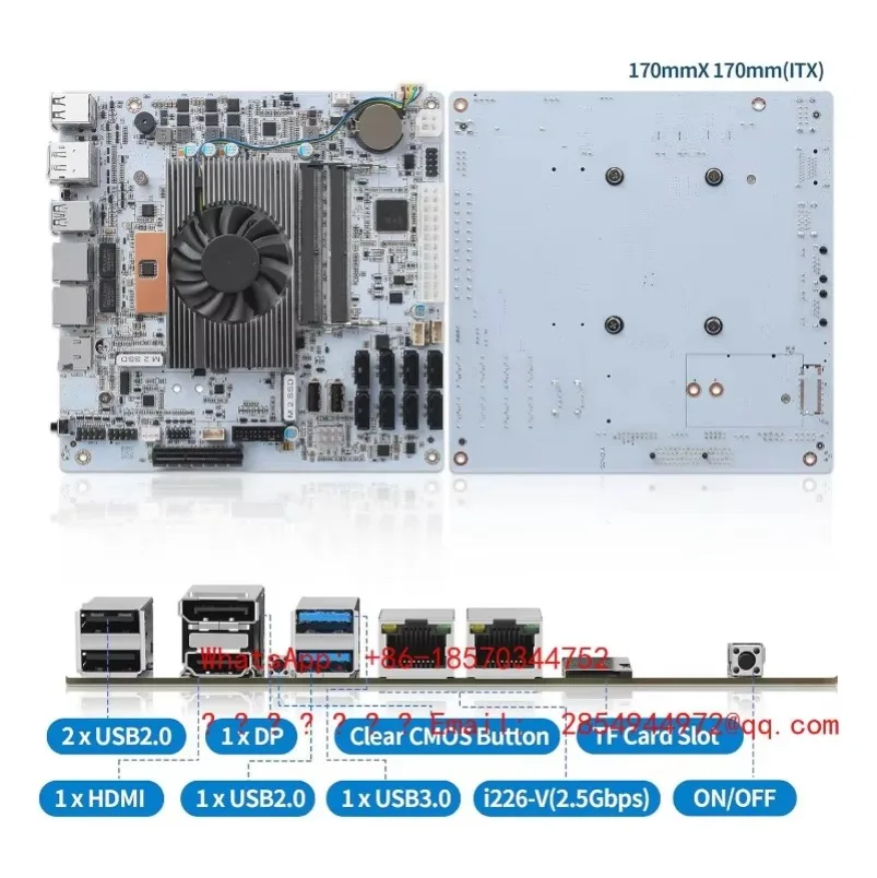 2027   M11 Mini ITX PC Motherboard I5-8265U 4-Core 8-Thread 8-Disk Storage Position Dual NVMe PCIe 3.0 Interface NAS Motherboard