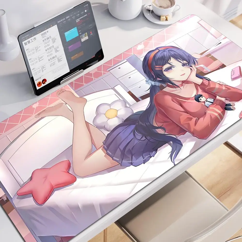 

HD Print Horror Game Girl MiSide Mouse Pad Keyboard Mousepad Large Size 900X400 Desk Decoration Mat Gamer Office Carpet Home Pad