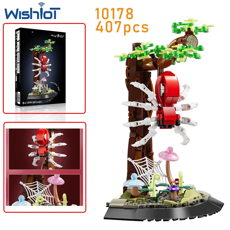

Simulation Natural Spider 10178 Model Building Blocks 407pcs Boys Assembly Education Animal Collectible MOC Bricks Toys DIY Gift