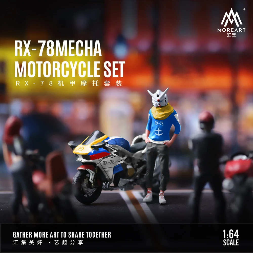 Moreart 1:64 RX-78 mecha motorrad puppe set