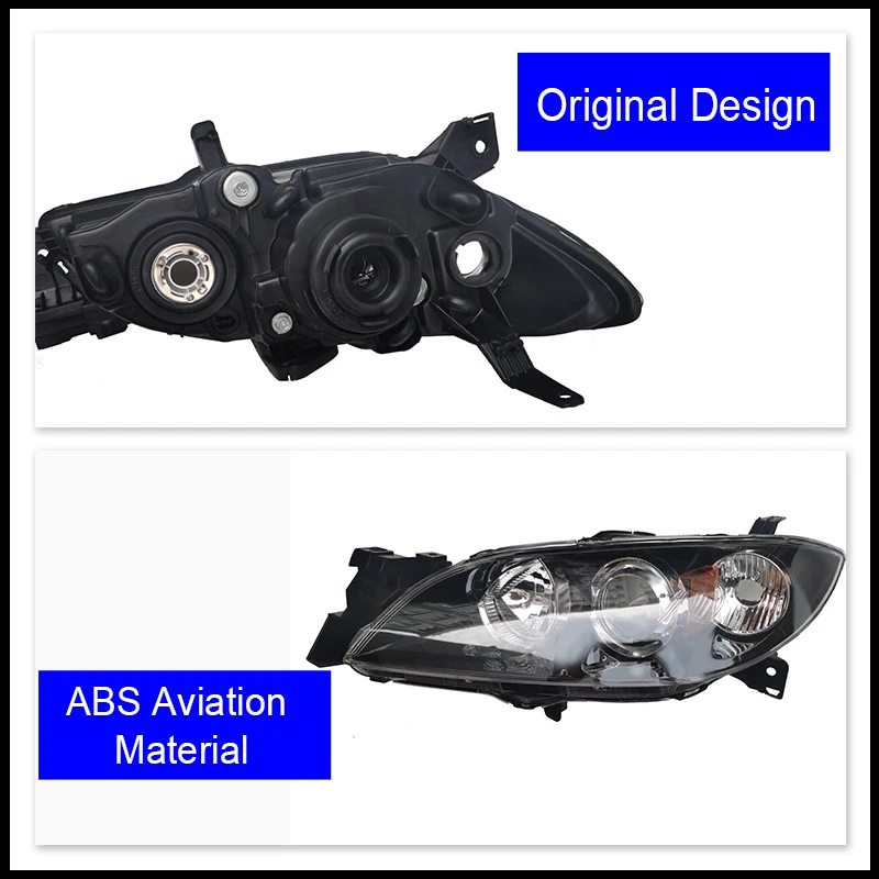 Front Headlight For Mazda 3 Sedan 2004~2009 2005 2006 2007 Headlamp Lamp Tuning Driver Light Clear Len Car Assembly  Accessories