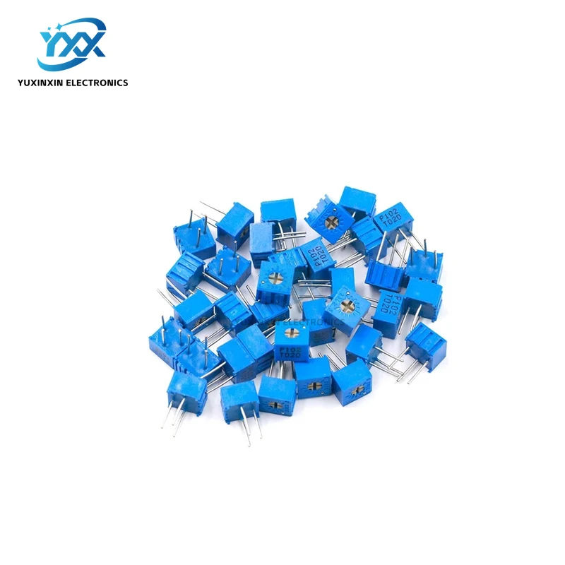 100PCS 3362P Adjustable Precision Potentiometer 1K 2K 5K 10K 20K 50K 100K 200K 500K 100R-1M 103