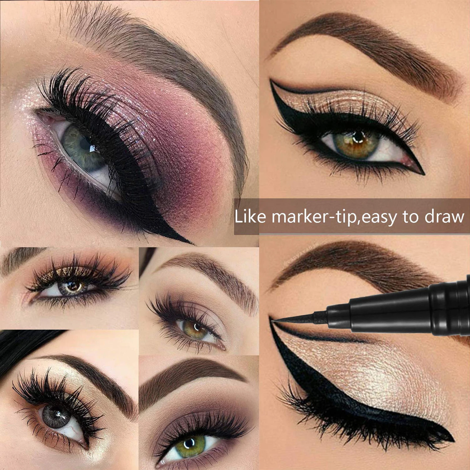 

Glitter Diamond Liquid Eyeliner Pen Quick Dry No Blooming Self-Adhesive Mini Tools Women Festival Gift Eye Lining Pen
