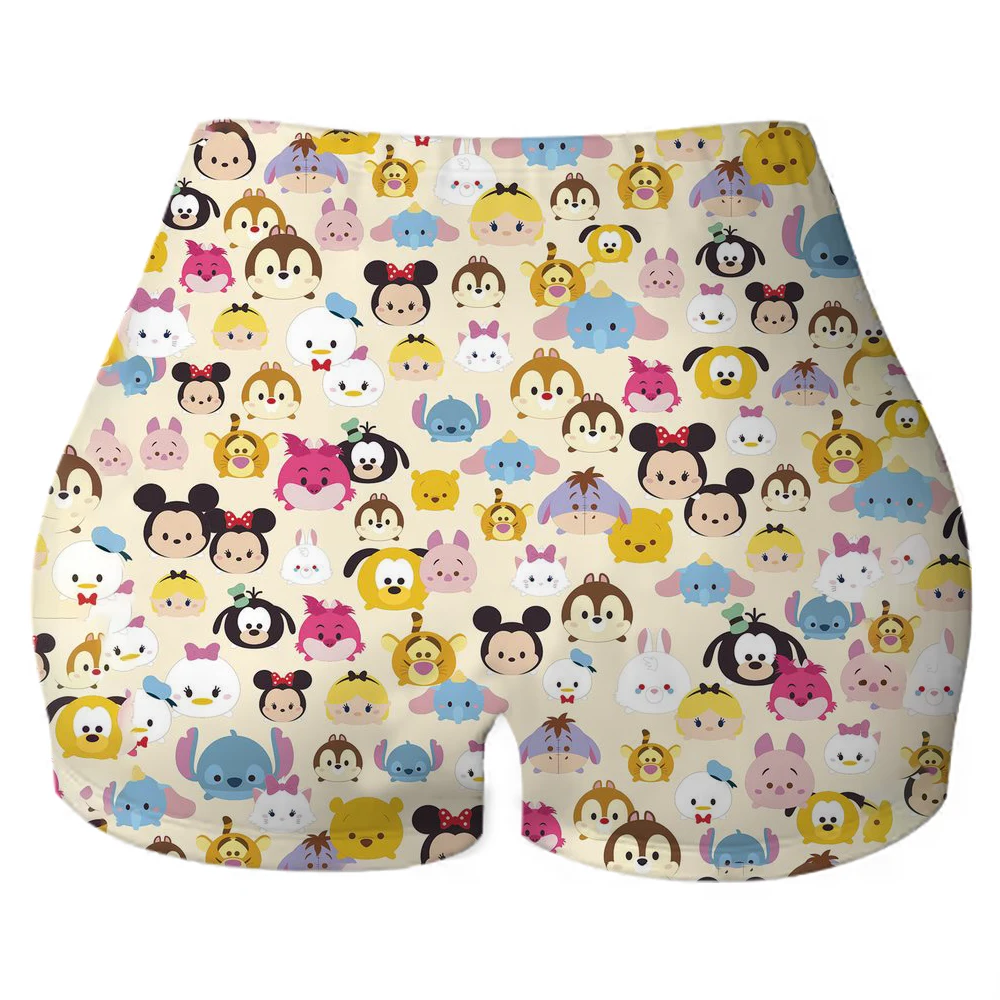Pantalones cortos de entrenamiento personalizados de Minnie Mouse Mickey Mouse para mujer, pantalones cortos de yoga para correr, gimnasio, voleibol