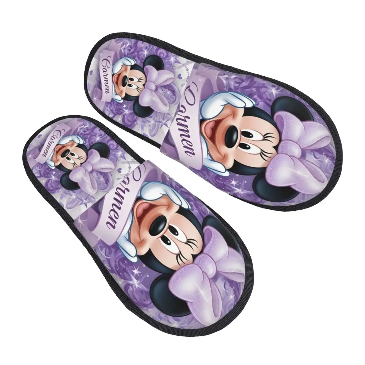 

Мягкие тапочки из пены с эффектом памяти и Минни Маус на заказ, женские домашние тапочки в стиле каваи в стиле аниме для спальни