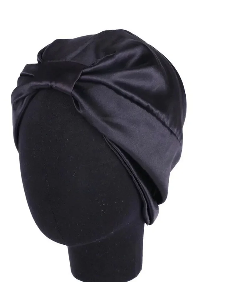 100% Natural Mulberry Silk Night Cap Sleeping Pure Hair Wrap Beanie For Women Girl