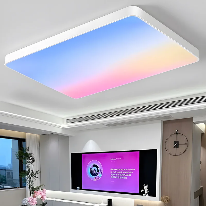 Modern Acrylic RGB Skylight LED Ceiling Light Colorful Ambient Atmosphere Bedroom Living Room Home Decor Novelty New Energy