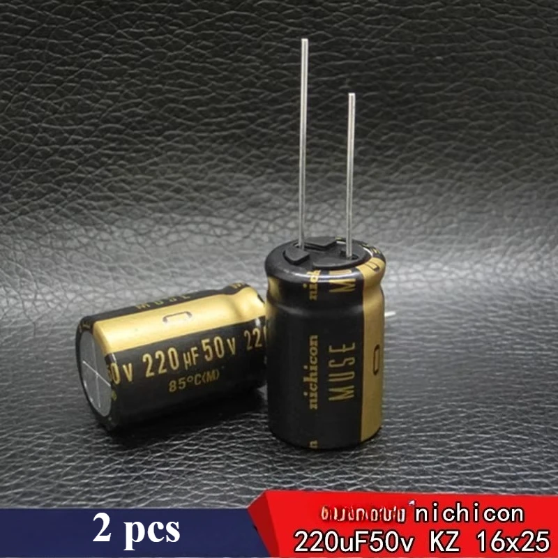 （2pcs）50v220uf  nichicon MUSE KZ 220uF50v  Fever audio aluminum electrolytic capacitor  Through Hole 85°