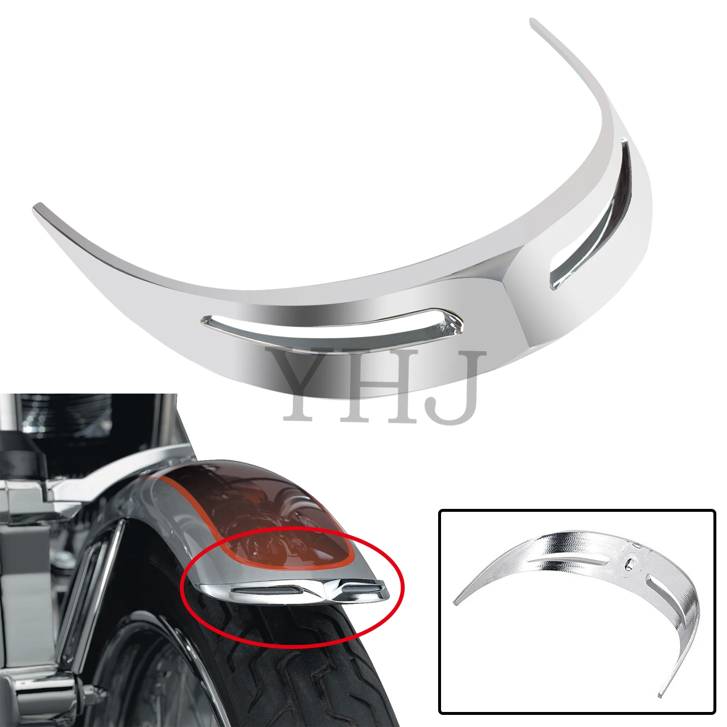 

Motorcycle Front Fender Tip Trim Chrome For Harley Davidsion Dyna Super Wide Glide Street Bob Softail FXST FXD FXDC FXDI