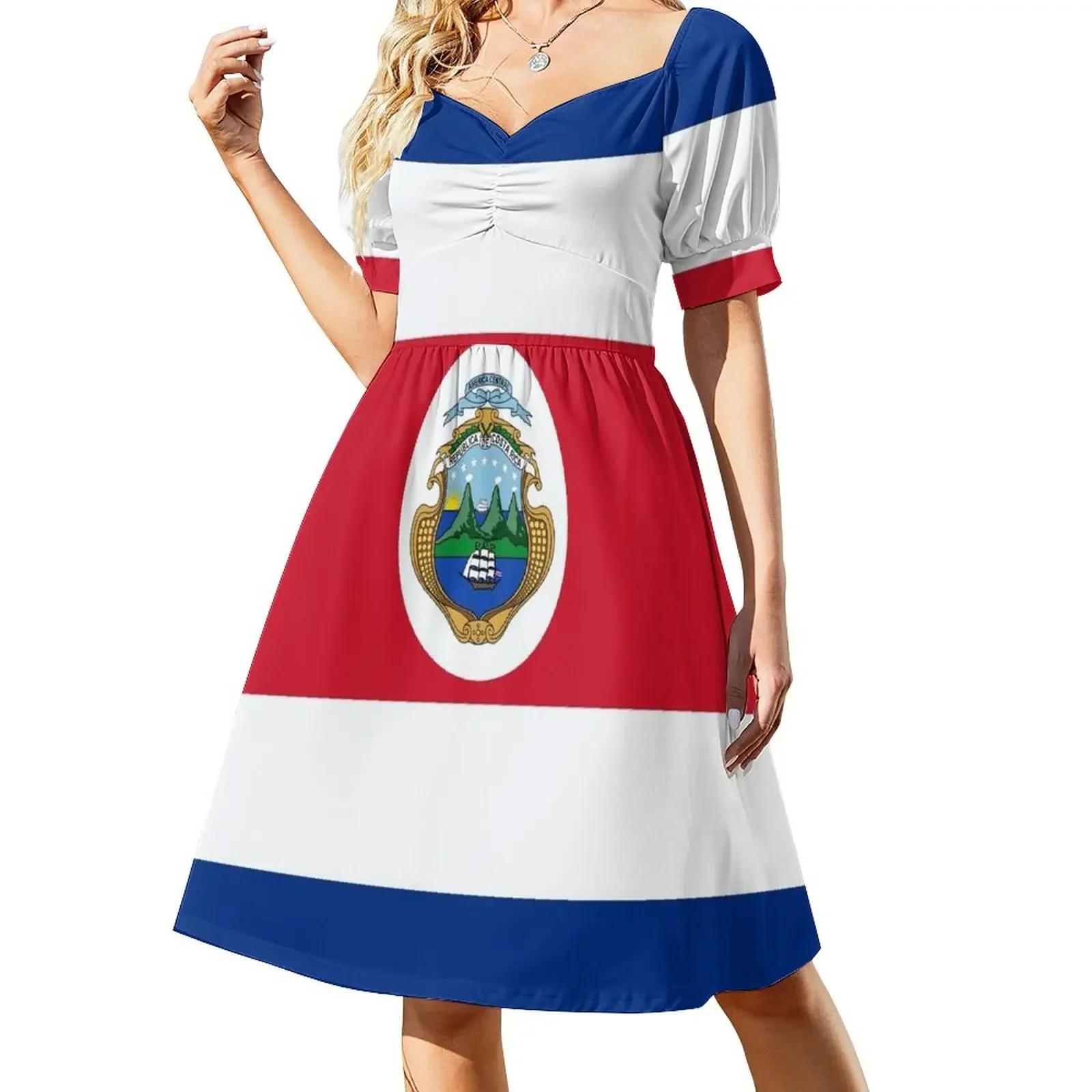 

Costa Rica flag Sleeveless Dress beach dress Female dress women's summer clothing 2024