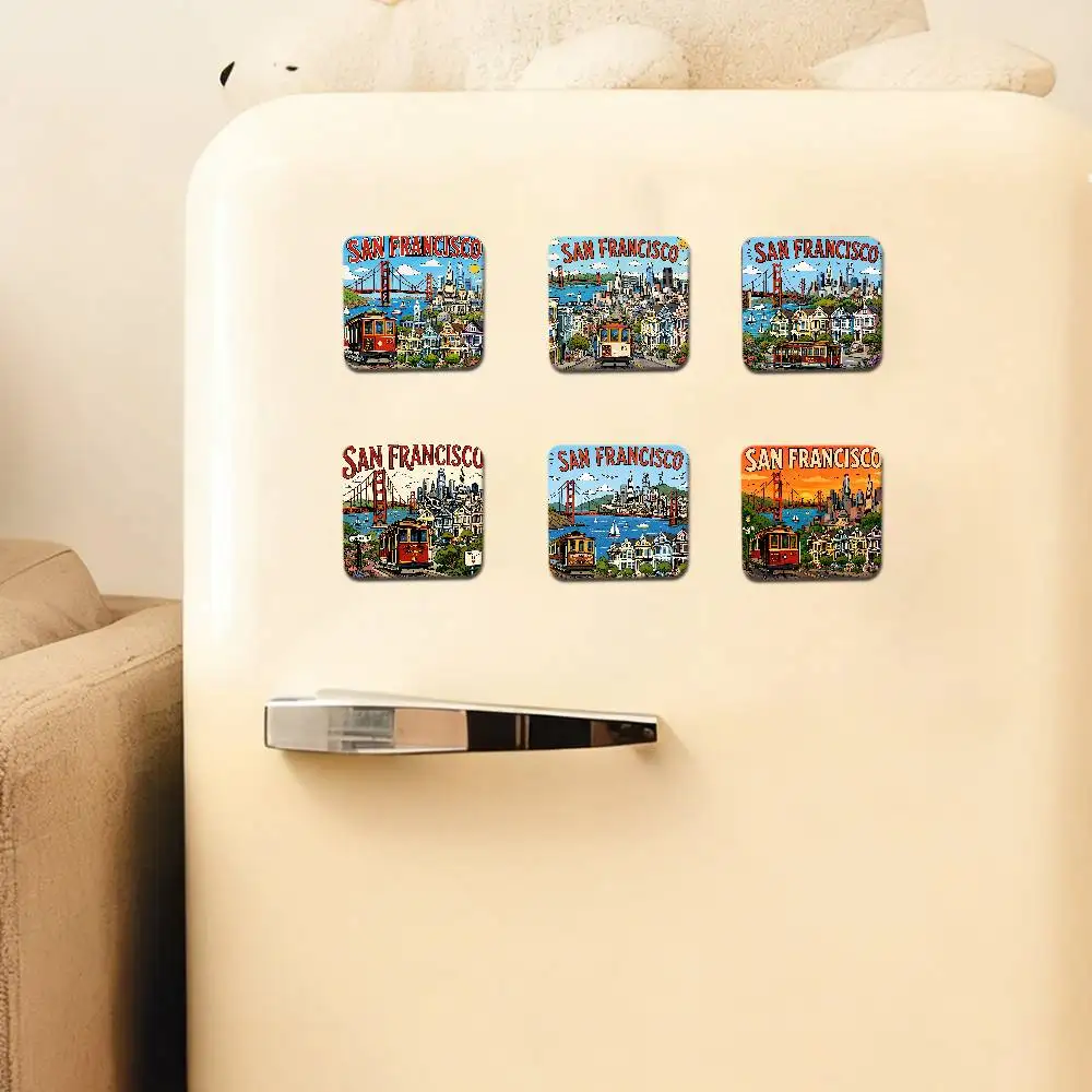 San Francisco Art Aesthetics Refrigerator Magnets For Dishwasher/ Refrigerator/ Freezer, Whimsical Kitchen Decor