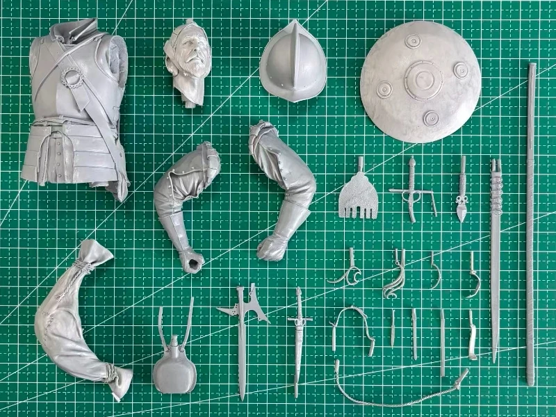 Kit de modèle de buste en résine moulée sous pression, échelle 1/10, Statue de guerrier espagnol ancien, non assemblée et non peinte