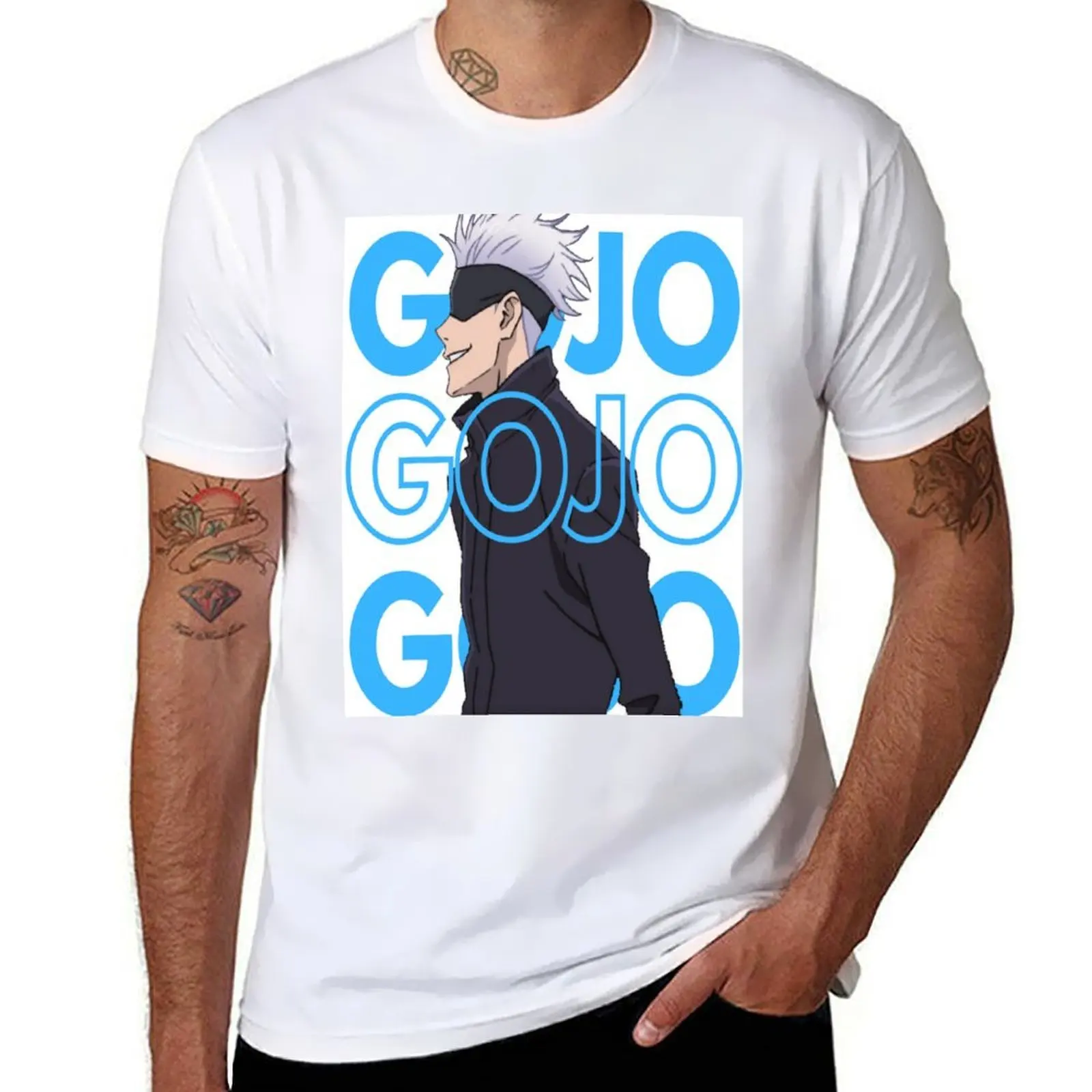 Camiseta GOJO SATURU CHARACTER, camiseta para hombre, camisetas de anime de verano, camiseta de gran tamaño