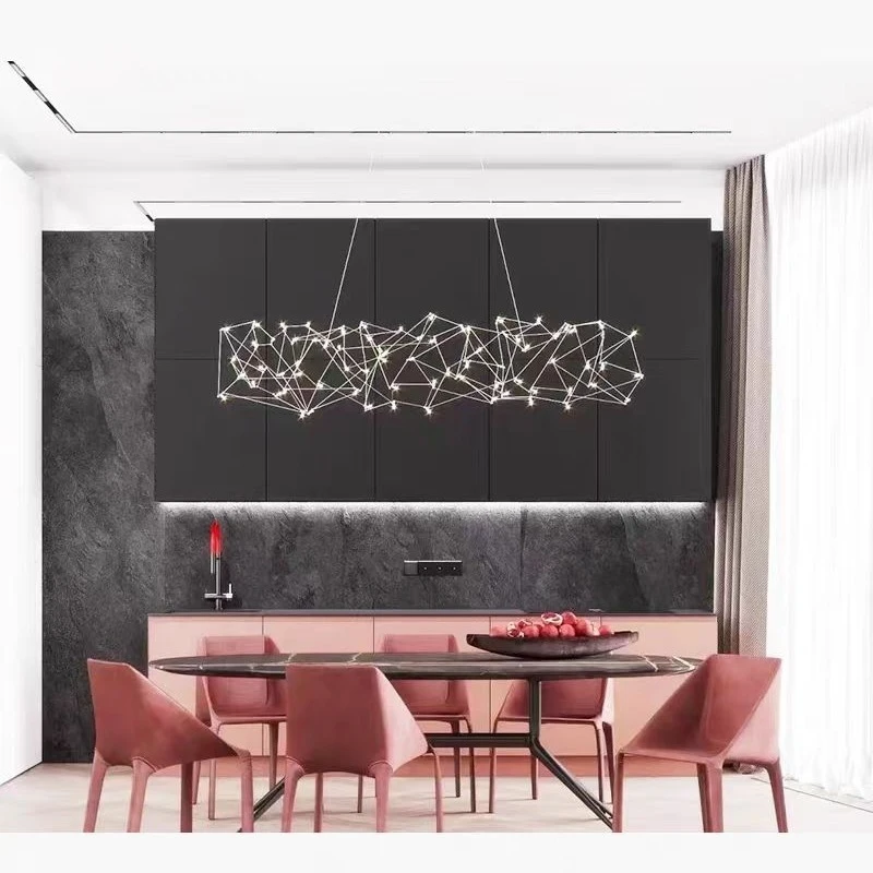 Restaurant chandelier 2024 new model, bar counter light, firefly minimalist light luxury dining room home popular LED chandelier