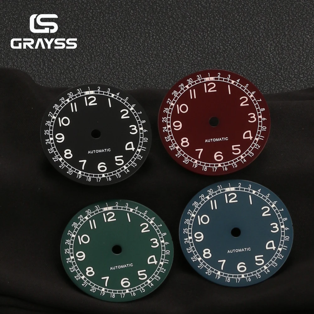 Nologo piloto campo militar dial 28.5mm algarismos árabes brancos marcas c3 spure lume skx nh35a nh34a pt eta miyota relógio parth