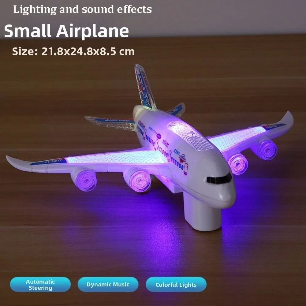 New with Music Plane Gift Plastic Multistyles Flash Sound Aircraft Automatic Rotation For Children